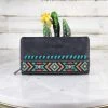 Montana West Black Aztec Embroidered Wallet