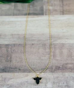 Blue Tortoise Black Cow Petite Necklace Jewelry