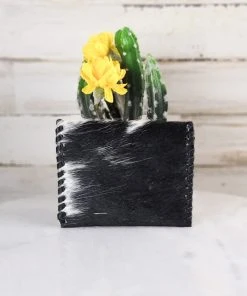 Myra Black Cowhide Coin Pouch