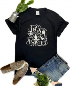 The Cinchy Cowgirl Clothing Black Let's Get Toasted Campfire Short Sleeve Tee