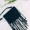Tassels & Fringe >> MEGA SALE << Black Macramé Small Crossbody Handbag