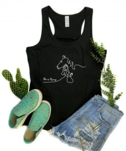 The Cinchy Cowgirl Black She Is Strong Tank Clothing