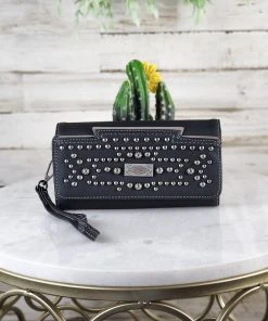 Montana West New Arrivals Black Studded Concho Wristlet Wallet