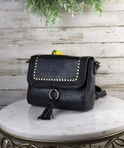 Jen & Co Black Studded Crossbody Handbag | MEGA SALE | Stylish & Lightweight -The Cinchy Cowgirl Store BlackStuddedCrossbodyHandbag 1080x