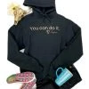 The Cinchy Cowgirl Clothing Black You Can Do It, Love Coffee Hoodie