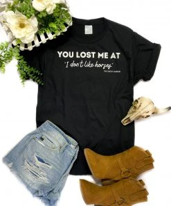 The Cinchy Cowgirl Clothing Black You Lost Me Short Sleeve Graphic Tee