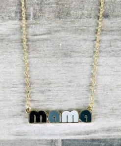 Wfs New Arrivals Black & Grey Mama Retro Necklace