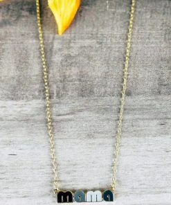 Wfs New Arrivals Black & Grey Mama Retro Necklace