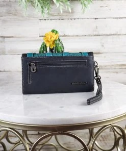 Montana West Black & Turquoise Embossed Wristlet Wallet New Arrivals