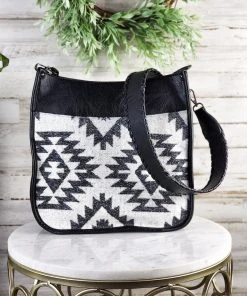 Jen & Co Black & White Aztec Crossbody Handbag Handbags & Wallets