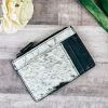 Myra Handbags & Wallets Black & White Cowhide Zip Card Holder