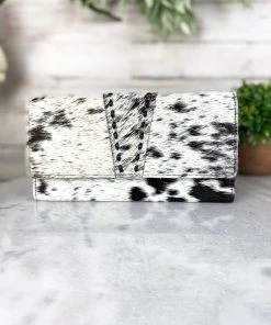 Myra Handbags & Wallets Black & White Josephine Cowhide Wallet