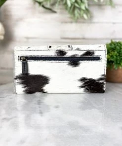 Myra Handbags & Wallets Black & White Josephine Cowhide Wallet