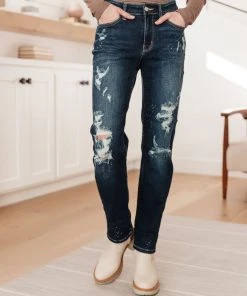 Ave Shops Bleach Splash Boyfriend Jeans - Trendy Distressed Denim for Women 23 Ave Shops Bleach Splash Boyfriend Jeans