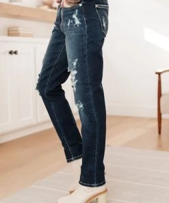 Ave Shops Bleach Splash Boyfriend Jeans - Trendy Distressed Denim for Women 24 Ave Shops Bleach Splash Boyfriend Jeans