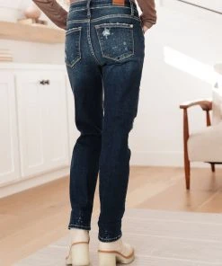 Ave Shops Bleach Splash Boyfriend Jeans - Trendy Distressed Denim for Women 25 Ave Shops Bleach Splash Boyfriend Jeans