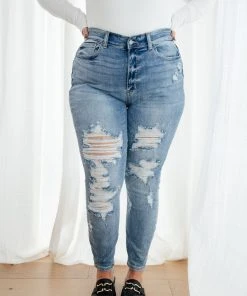 Ave Shops Bleach Splash Destroyed Skinnies