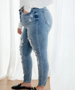 Ave Shops Bleach Splash Destroyed Skinnies