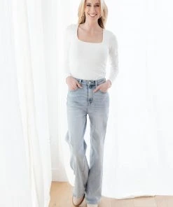 Ave Shops Blissed Out Wide Leg Jeans