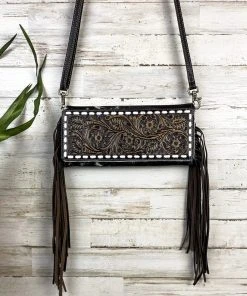 Myra Blooming Cowhide & Fringe Crossbody/Clutch Handbags & Wallets