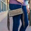 Myra Blooming Cowhide & Fringe Crossbody/Clutch Handbags & Wallets