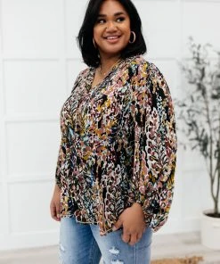 Ave Shops Blossom Bliss Top In Black Clothing