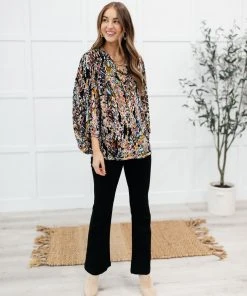 Ave Shops Blossom Bliss Top In Black Clothing