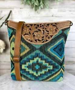 Myra Blue Aztec Charade Crossbody Handbag Handbags & Wallets