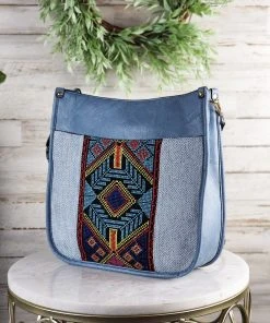 Jen & Co Blue Aztec Crossbody Handbag