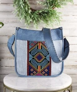 Jen & Co Blue Aztec Crossbody Handbag