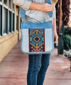 Jen & Co Blue Aztec Crossbody Handbag