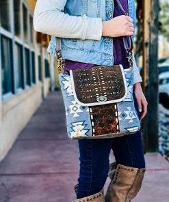 Bbags Blue Aztec Laser Shoulder Handbag