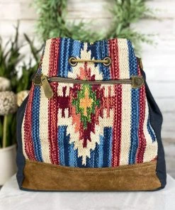 Myra Blue Aztec & Cowhide Bucket Handbag | Stylish Crossbody Handbag for Women 11 Myra Blue Aztec & Cowhide Bucket Handbag Handbags & Wallets