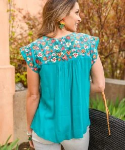 Ave Shops Blue Bossoms Shirt Clothing