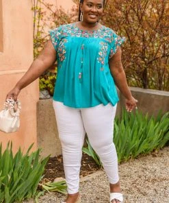 Ave Shops Blue Bossoms Shirt Clothing