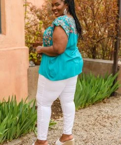 Ave Shops Blue Bossoms Shirt Clothing