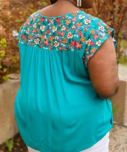 Ave Shops Blue Bossoms Shirt Clothing