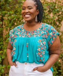 Ave Shops Blue Bossoms Shirt Clothing