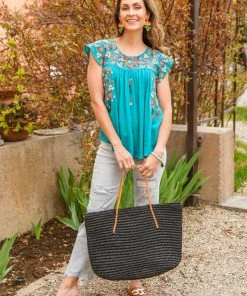 Ave Shops Blue Bossoms Shirt Clothing