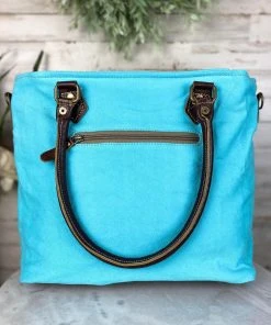 Myra MEGA SALE Blue Boho Aztec & Floral Tooled Handbag – Stylish & Trendy Women's Bag -The Cinchy Cowgirl Store BlueBohoAztec FloralTooledToteHandbag 3 1080x