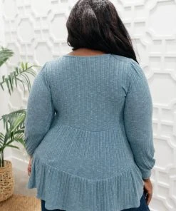 Ave Shops Women's Blue Pathways Long Sleeve Top | Stylish & Comfortable Blouse 25 Ave Shops Clothing Blue Pathways Top