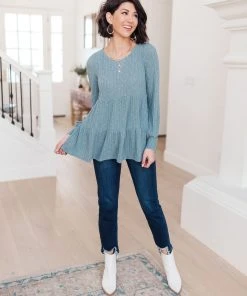 Ave Shops Clothing Blue Pathways Top