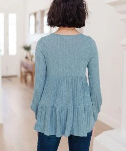 Ave Shops Women's Blue Pathways Long Sleeve Top | Stylish & Comfortable Blouse 30 Ave Shops Clothing Blue Pathways Top