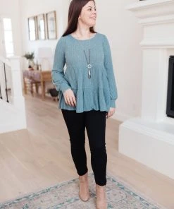 Ave Shops Women's Blue Pathways Long Sleeve Top | Stylish & Comfortable Blouse 21 Ave Shops Clothing Blue Pathways Top