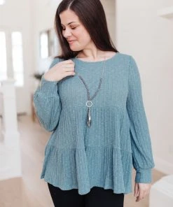 Ave Shops Clothing Blue Pathways Top