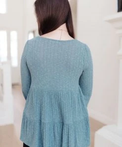 Ave Shops Women's Blue Pathways Long Sleeve Top | Stylish & Comfortable Blouse 24 Ave Shops Clothing Blue Pathways Top