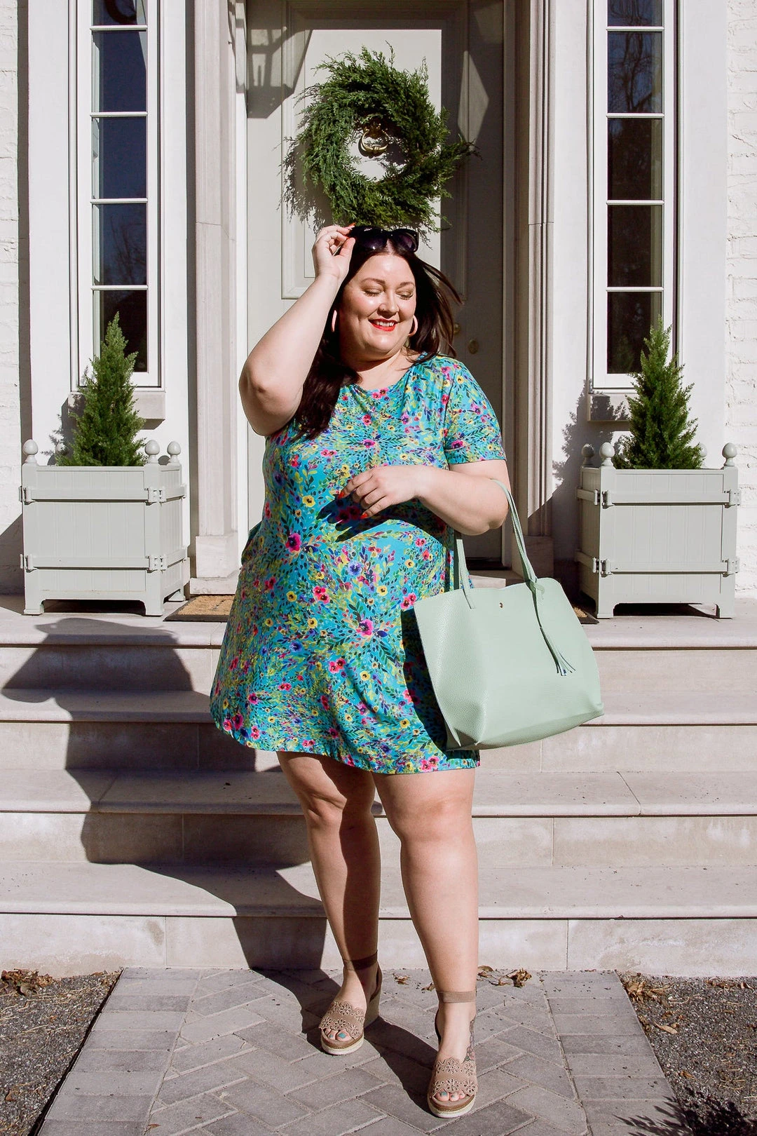 Ave Shops Blue Tropics Dress - Stylish and Comfortable Women's Dresses, Rompers & Jumpsuits 14 Ave Shops Dresses, Rompers, Jumpsuits Blue Tropics Dress