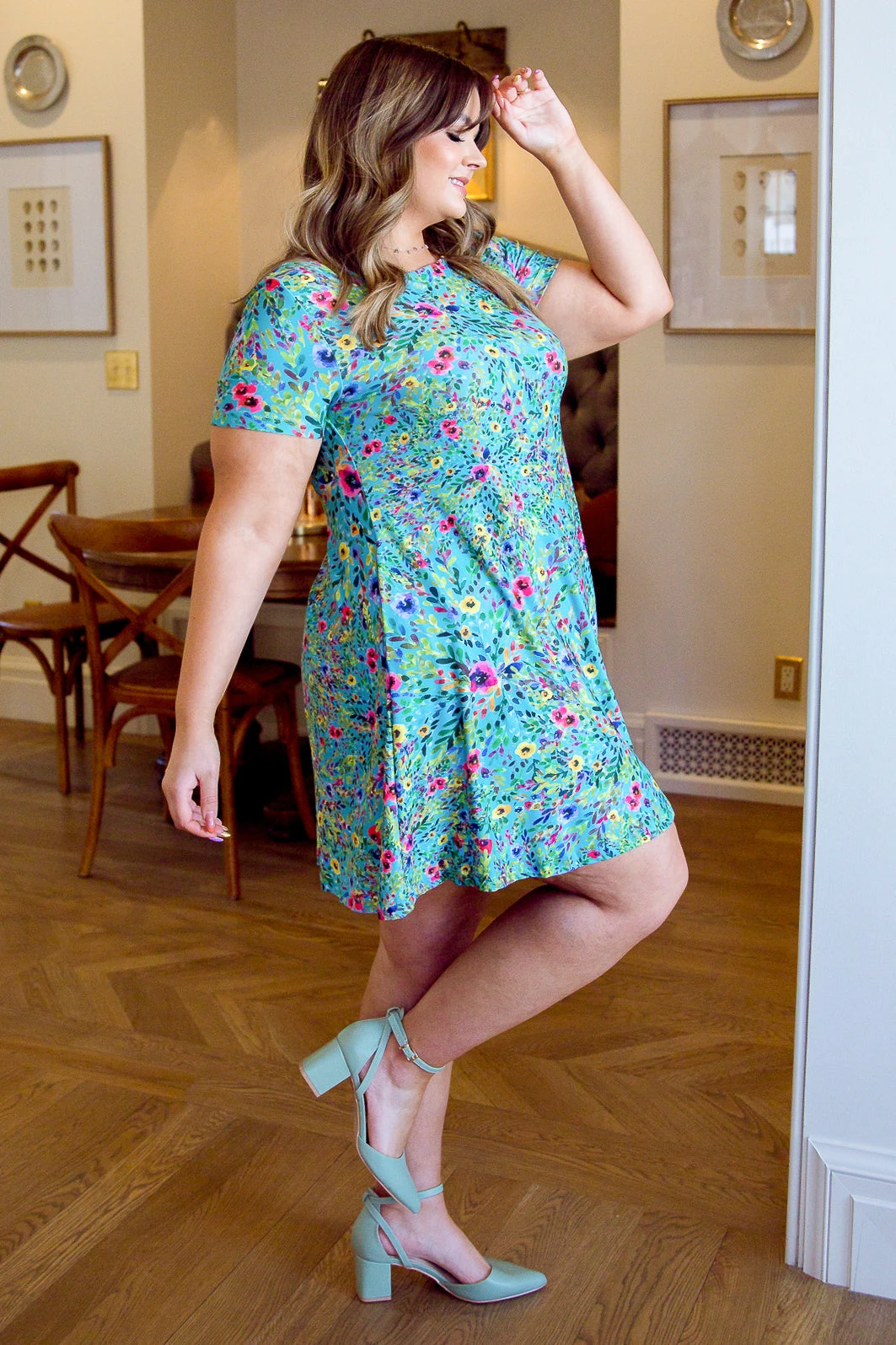 Ave Shops Blue Tropics Dress - Stylish and Comfortable Women's Dresses, Rompers & Jumpsuits 5 Ave Shops Dresses, Rompers, Jumpsuits Blue Tropics Dress