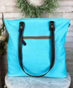 Myra Blue Western Mosiac Crossbody Handbag