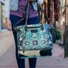 Myra Blue Western Mosiac Crossbody Handbag